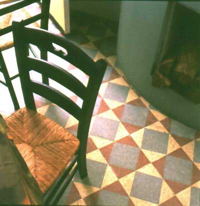 The checkered floor from the Upham house