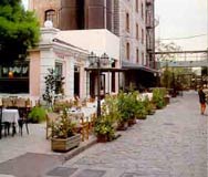 A small coffee shop with outdoor seating