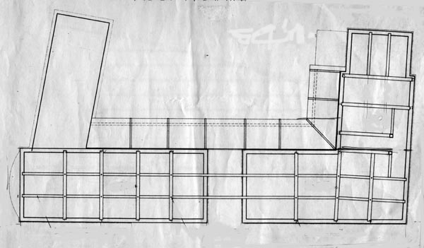 One example: Ceiling beams as originally drawn