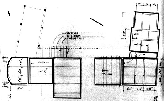 With room outlines highlighted: structural grid follows social spaces