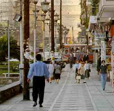 A pedestrian area of downtown