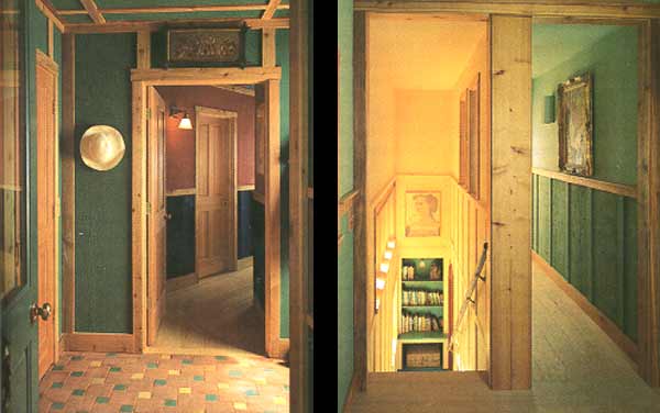 Two views inside the Medlock house, Whidbey Island, Washington