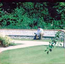 The green outside of the visitor's center, West Dean, England