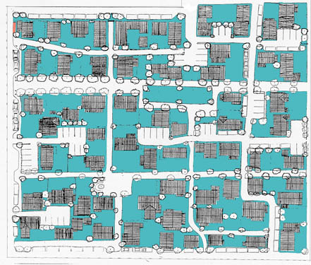 A layout plan for a neighborhood