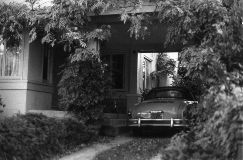 A door leading off of the driveway