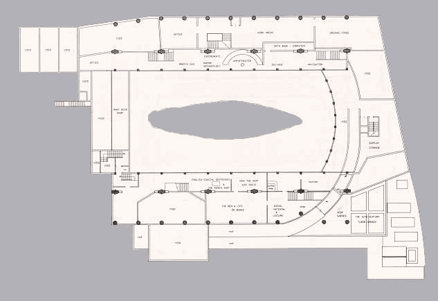 The Mary Rose Museum, Portsmouth, England: plan, section